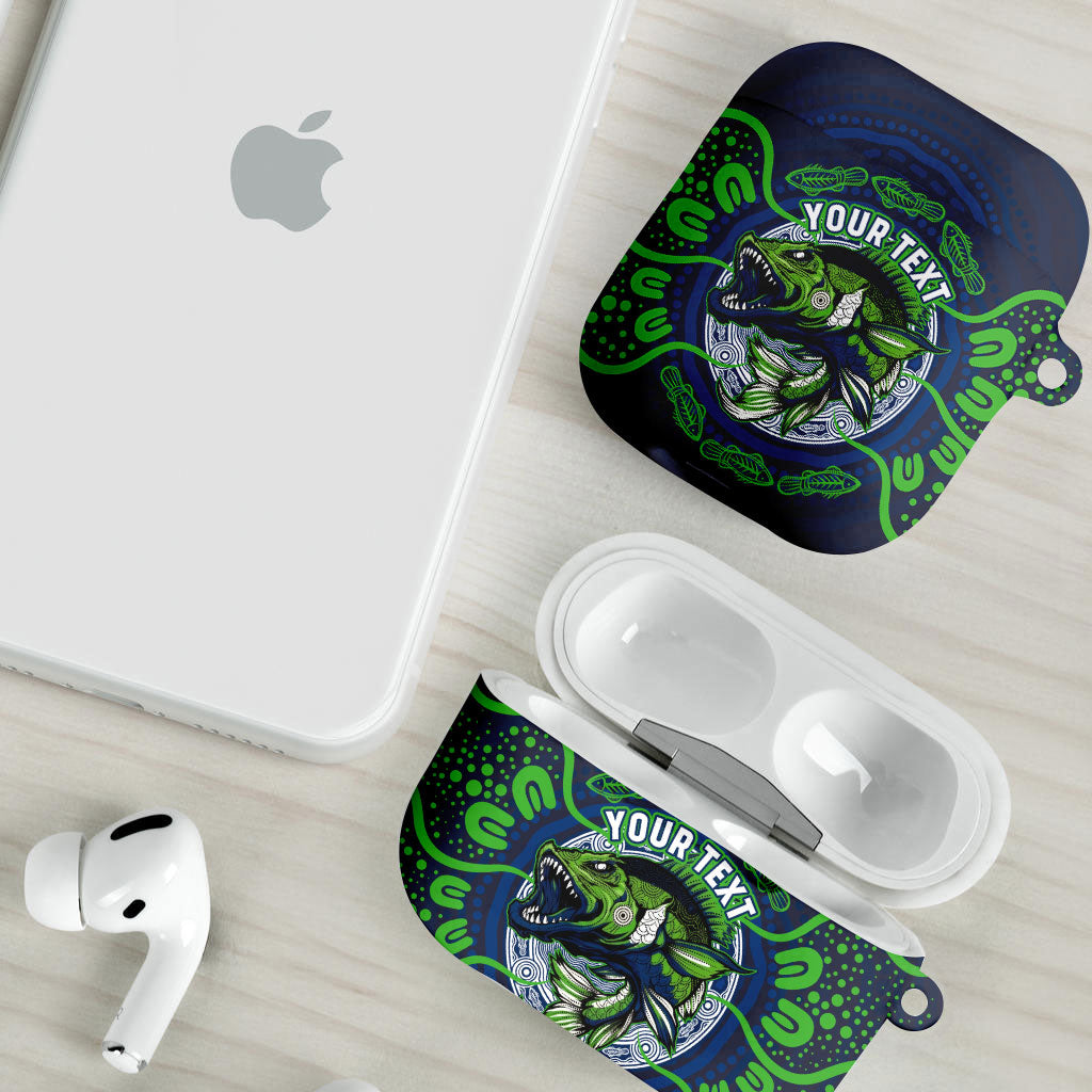 Personalised Barramundi Fishing AirPods Case Aboriginal Dot Art Fierce Fish