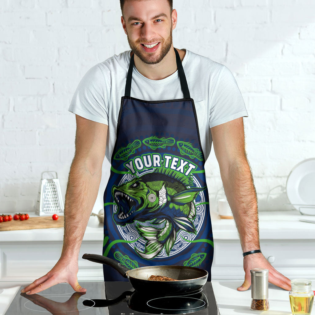 Personalised Barramundi Fishing Apron Aboriginal Dot Art Fierce Fish