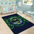 Personalised Barramundi Fishing Area Rug Aboriginal Dot Art Fierce Fish