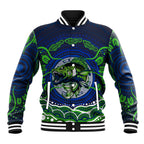 Personalised Barramundi Fishing Baseball Jacket Aboriginal Dot Art Fierce Fish