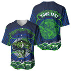 Personalised Barramundi Fishing Baseball Jersey Aboriginal Dot Art Fierce Fish