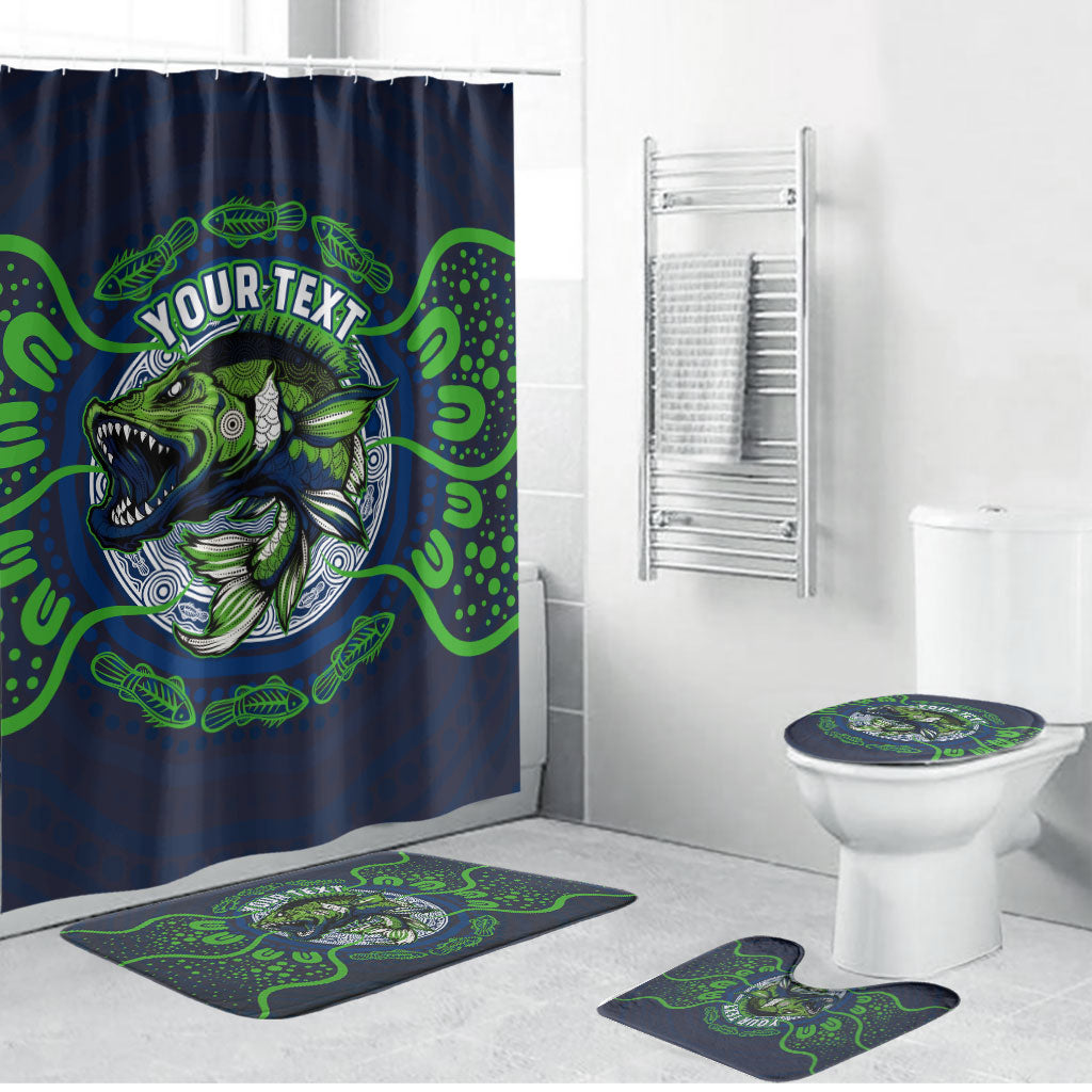 Personalised Barramundi Fishing Bathroom Set Aboriginal Dot Art Fierce Fish