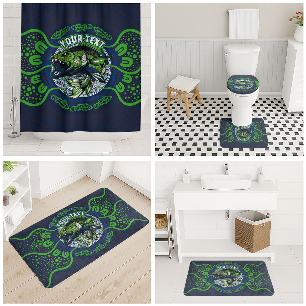 Personalised Barramundi Fishing Bathroom Set Aboriginal Dot Art Fierce Fish