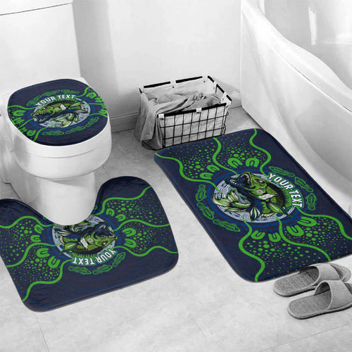 Personalised Barramundi Fishing Bathroom Set Aboriginal Dot Art Fierce Fish