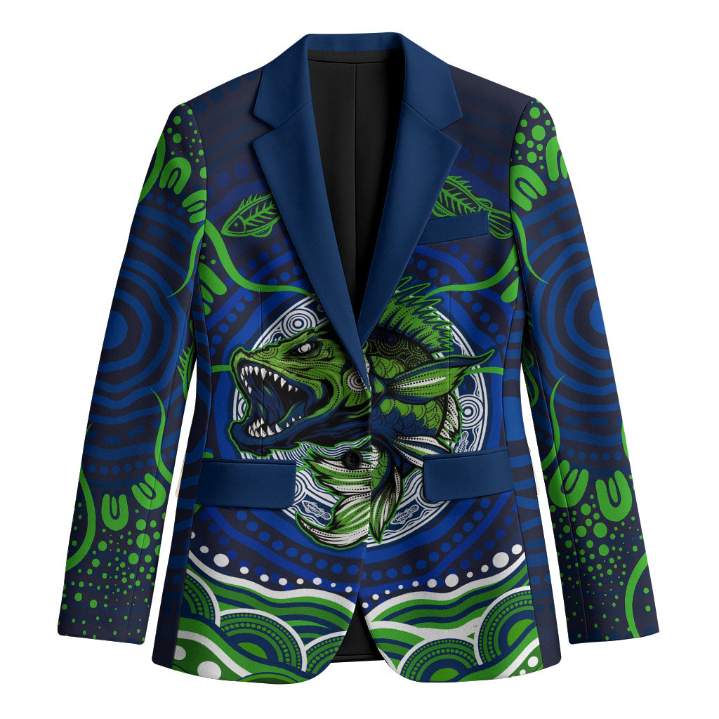 Personalised Barramundi Fishing Blazer Aboriginal Dot Art Fierce Fish