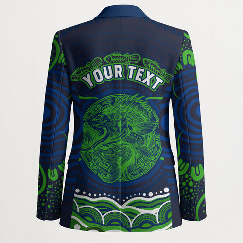 Personalised Barramundi Fishing Blazer Aboriginal Dot Art Fierce Fish