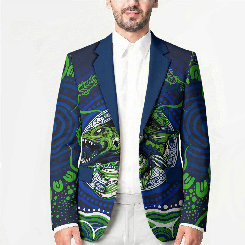 Personalised Barramundi Fishing Blazer Aboriginal Dot Art Fierce Fish