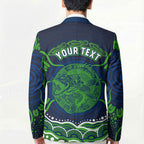 Personalised Barramundi Fishing Blazer Aboriginal Dot Art Fierce Fish