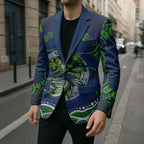Personalised Barramundi Fishing Blazer Aboriginal Dot Art Fierce Fish