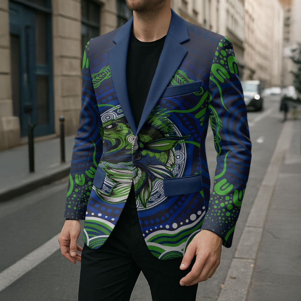 Personalised Barramundi Fishing Blazer Aboriginal Dot Art Fierce Fish