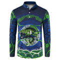 Personalised Barramundi Fishing Button Sweatshirt Aboriginal Dot Art Fierce Fish