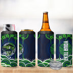 Personalised Barramundi Fishing 4 in 1 Can Cooler Tumbler Aboriginal Dot Art Fierce Fish