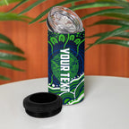 Personalised Barramundi Fishing 4 in 1 Can Cooler Tumbler Aboriginal Dot Art Fierce Fish