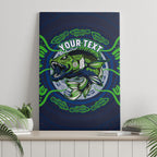 Personalised Barramundi Fishing Canvas Wall Art Aboriginal Dot Art Fierce Fish