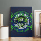 Personalised Barramundi Fishing Canvas Wall Art Aboriginal Dot Art Fierce Fish