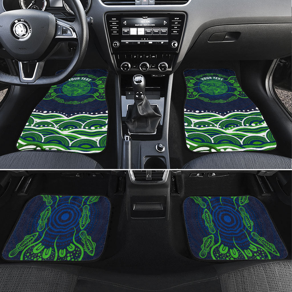 Personalised Barramundi Fishing Car Mats Aboriginal Dot Art Fierce Fish