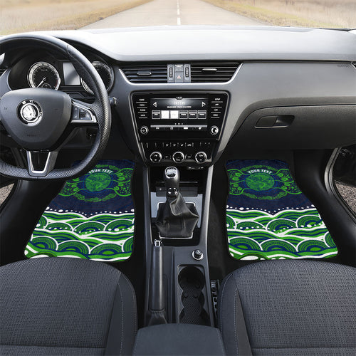 Personalised Barramundi Fishing Car Mats Aboriginal Dot Art Fierce Fish