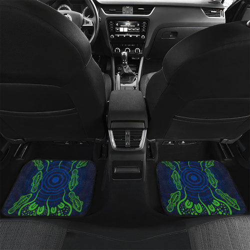 Personalised Barramundi Fishing Car Mats Aboriginal Dot Art Fierce Fish