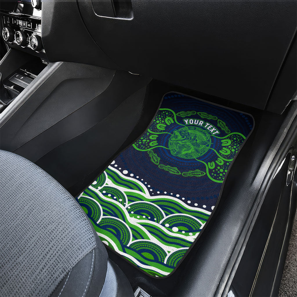 Personalised Barramundi Fishing Car Mats Aboriginal Dot Art Fierce Fish