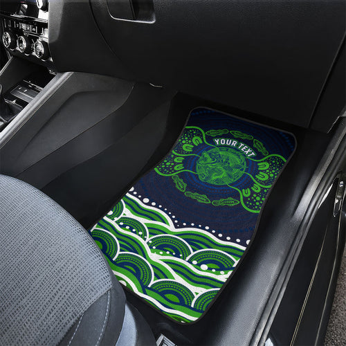 Personalised Barramundi Fishing Car Mats Aboriginal Dot Art Fierce Fish