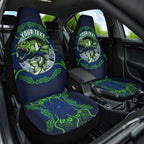 Personalised Barramundi Fishing Car Seat Cover Aboriginal Dot Art Fierce Fish