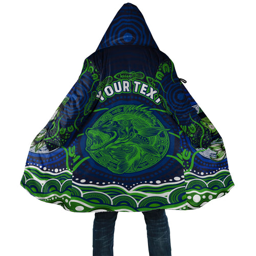 Personalised Barramundi Fishing Cloak Aboriginal Dot Art Fierce Fish