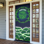 Personalised Barramundi Fishing Door Cover Aboriginal Dot Art Fierce Fish