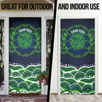 Personalised Barramundi Fishing Door Cover Aboriginal Dot Art Fierce Fish