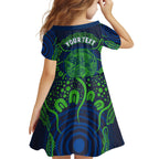Personalised Barramundi Fishing Family Matching Long Sleeve Bodycon Dress and Hawaiian Shirt Aboriginal Dot Art Fierce Fish