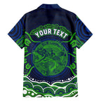 Personalised Barramundi Fishing Family Matching Puletasi and Hawaiian Shirt Aboriginal Dot Art Fierce Fish