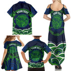 Personalised Barramundi Fishing Family Matching Summer Maxi Dress and Hawaiian Shirt Aboriginal Dot Art Fierce Fish