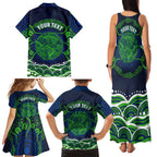 Personalised Barramundi Fishing Family Matching Tank Maxi Dress and Hawaiian Shirt Aboriginal Dot Art Fierce Fish