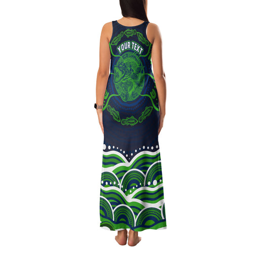 Personalised Barramundi Fishing Family Matching Tank Maxi Dress and Hawaiian Shirt Aboriginal Dot Art Fierce Fish