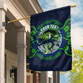 Personalised Barramundi Fishing Garden Flag Aboriginal Dot Art Fierce Fish