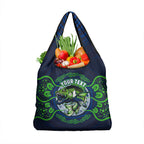 Personalised Barramundi Fishing Grocery Bag Aboriginal Dot Art Fierce Fish