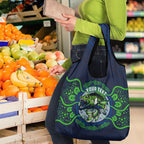 Personalised Barramundi Fishing Grocery Bag Aboriginal Dot Art Fierce Fish