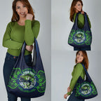 Personalised Barramundi Fishing Grocery Bag Aboriginal Dot Art Fierce Fish