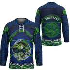 Personalised Barramundi Fishing Hockey Jersey Aboriginal Dot Art Fierce Fish