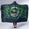 Personalised Barramundi Fishing Hooded Blanket Aboriginal Dot Art Fierce Fish