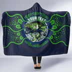Personalised Barramundi Fishing Hooded Blanket Aboriginal Dot Art Fierce Fish
