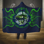 Personalised Barramundi Fishing Hooded Blanket Aboriginal Dot Art Fierce Fish