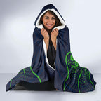 Personalised Barramundi Fishing Hooded Blanket Aboriginal Dot Art Fierce Fish