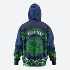 Personalised Barramundi Fishing Hoodie Aboriginal Dot Art Fierce Fish