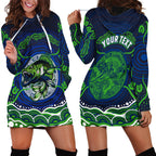 Personalised Barramundi Fishing Hoodie Dress Aboriginal Dot Art Fierce Fish