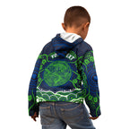 Personalised Barramundi Fishing Kid Hoodie Aboriginal Dot Art Fierce Fish