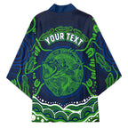Personalised Barramundi Fishing Kimono Aboriginal Dot Art Fierce Fish