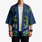 Personalised Barramundi Fishing Kimono Aboriginal Dot Art Fierce Fish
