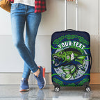 Personalised Barramundi Fishing Luggage Cover Aboriginal Dot Art Fierce Fish
