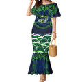 Personalised Barramundi Fishing Mermaid Dress Aboriginal Dot Art Fierce Fish