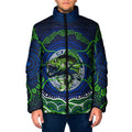 Personalised Barramundi Fishing Padded Jacket Aboriginal Dot Art Fierce Fish